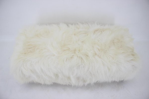 Czechoslovakian Art Deco Sheepskin Ottoman, 1930s-TZ-955575