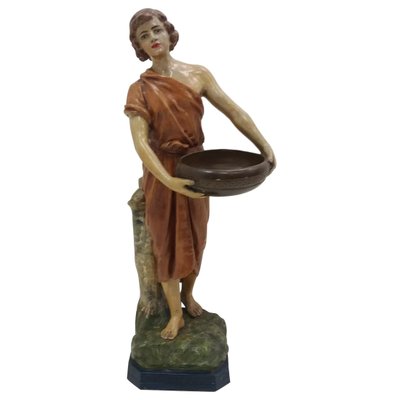 Czechoslovakian Art Deco Terracotta Girl Statue, 1930s-TZ-955579