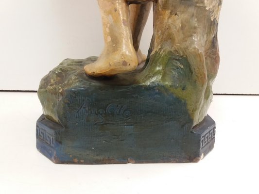 Czechoslovakian Art Deco Terracotta Girl Statue, 1930s-TZ-955579