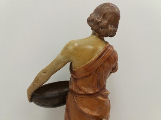 Czechoslovakian Art Deco Terracotta Girl Statue, 1930s-TZ-955579