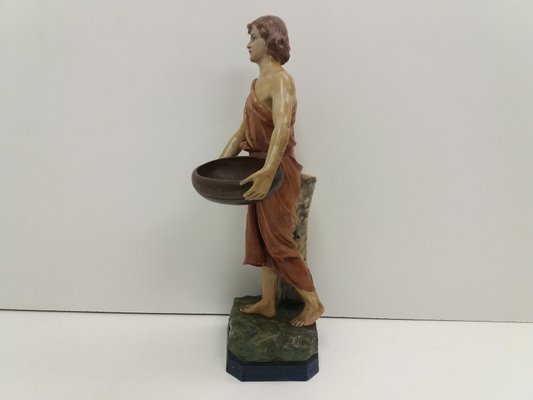 Czechoslovakian Art Deco Terracotta Girl Statue, 1930s-TZ-955579