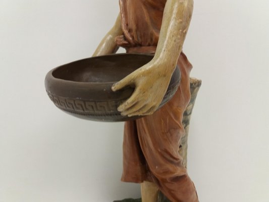 Czechoslovakian Art Deco Terracotta Girl Statue, 1930s-TZ-955579