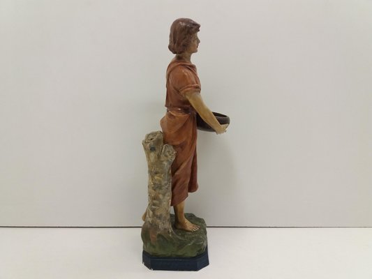 Czechoslovakian Art Deco Terracotta Girl Statue, 1930s-TZ-955579