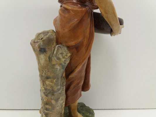 Czechoslovakian Art Deco Terracotta Girl Statue, 1930s-TZ-955579