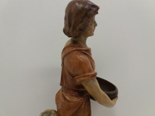 Czechoslovakian Art Deco Terracotta Girl Statue, 1930s-TZ-955579