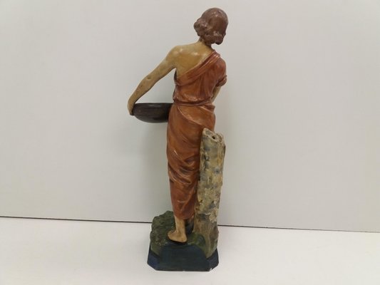 Czechoslovakian Art Deco Terracotta Girl Statue, 1930s-TZ-955579