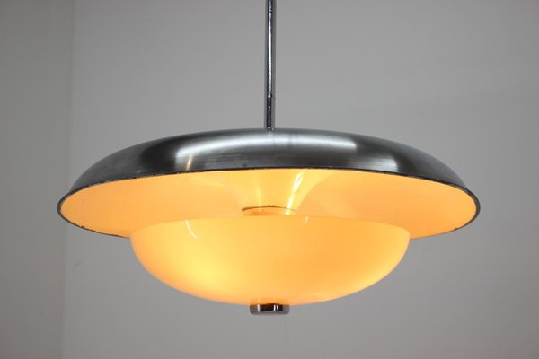 Czechoslovakian Bauhaus Pendant in Aluminium and Glass, 1930s-TZ-1259863