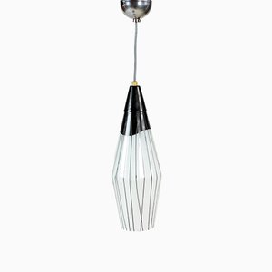 Czechoslovakian Brussels Era Black & White Ceiling Lamp, 1960s-UL-903667