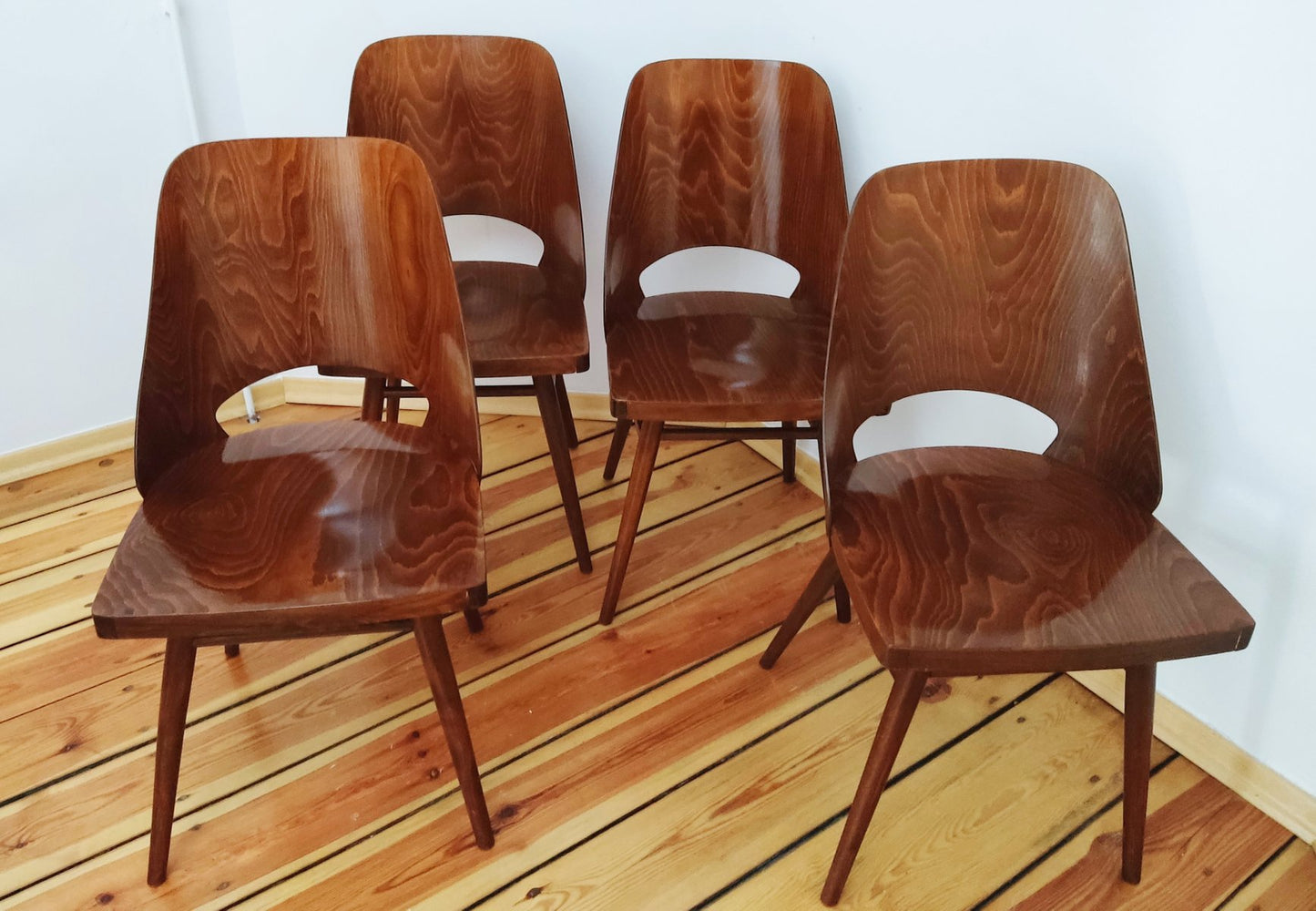 Czechoslovakian Chairs by O. Haerdtl for Ton, 1960s, Set of 4