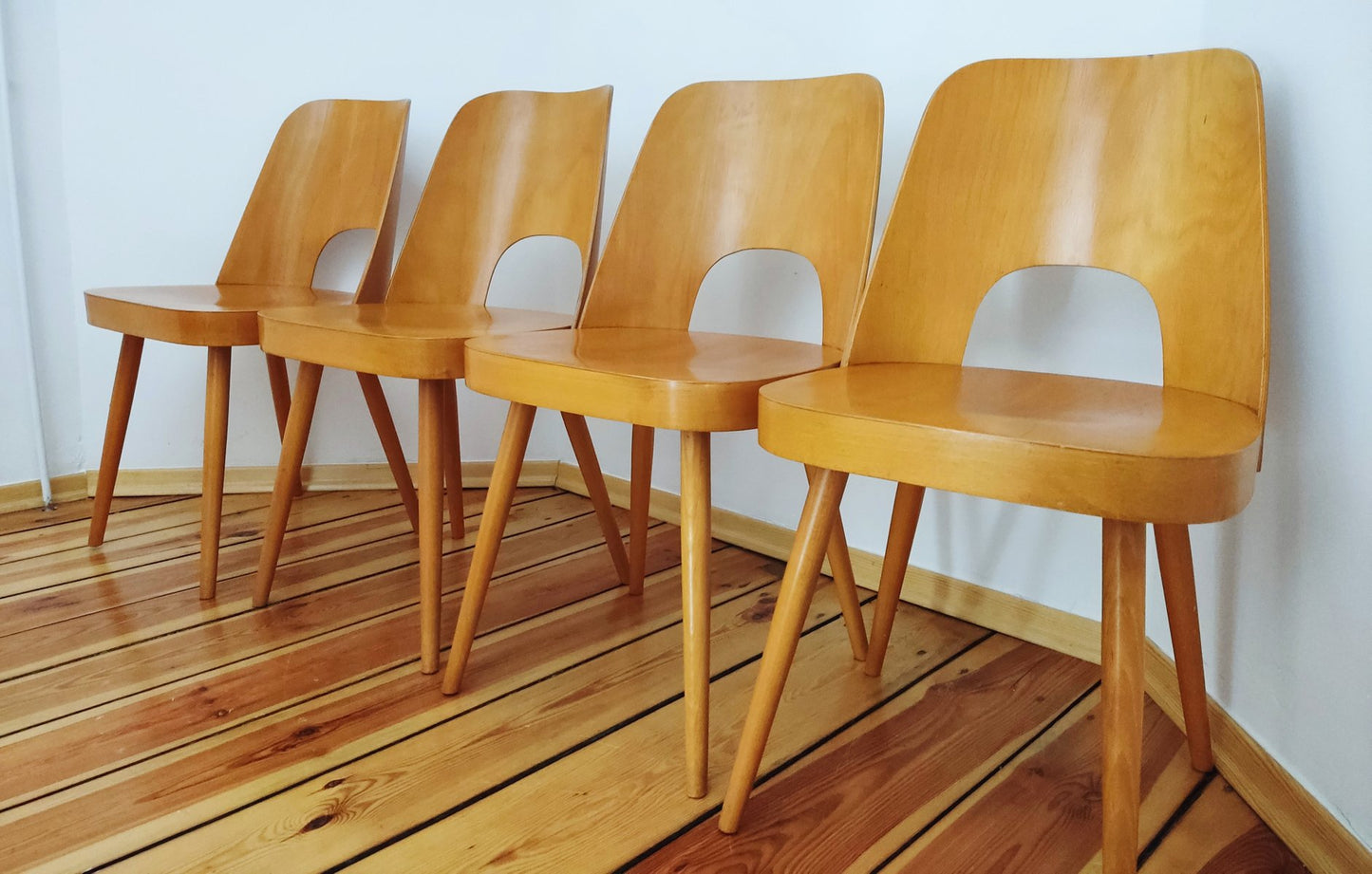 Czechoslovakian Chairs by O. Haerdtl for Ton, 1960s, Set of 4