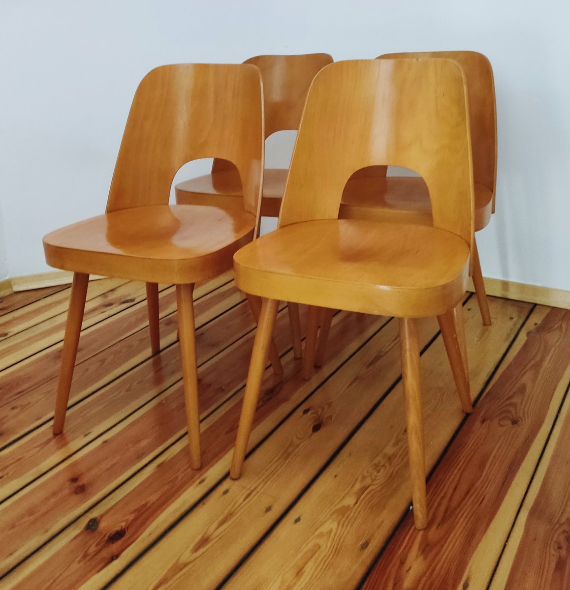 Czechoslovakian Chairs by O. Haerdtl for Ton, 1960s, Set of 4