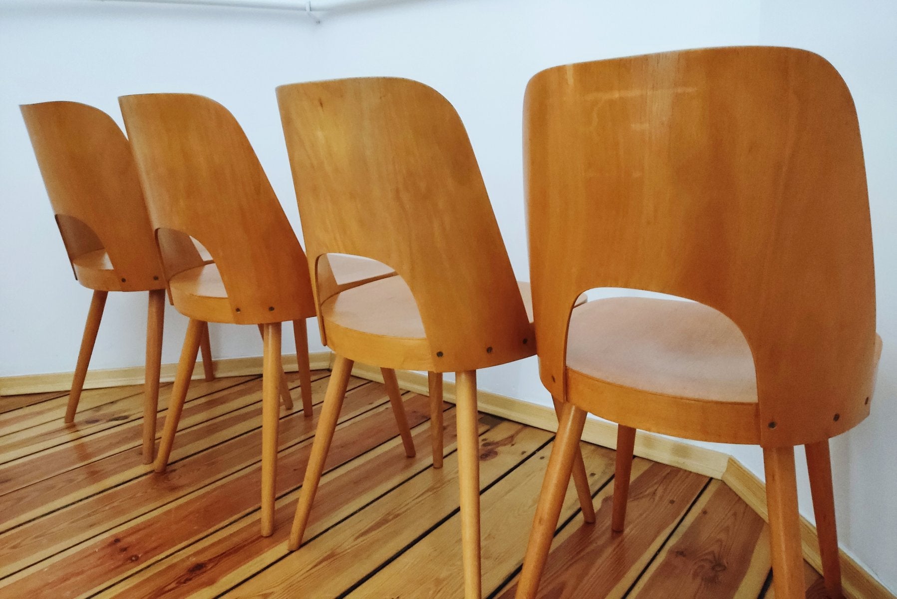 Czechoslovakian Chairs by O. Haerdtl for Ton, 1960s, Set of 4