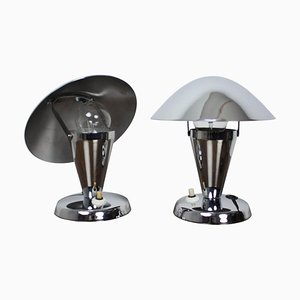 Czechoslovakian Chromed Lamps, 1930s, Set of 2-TZ-834226