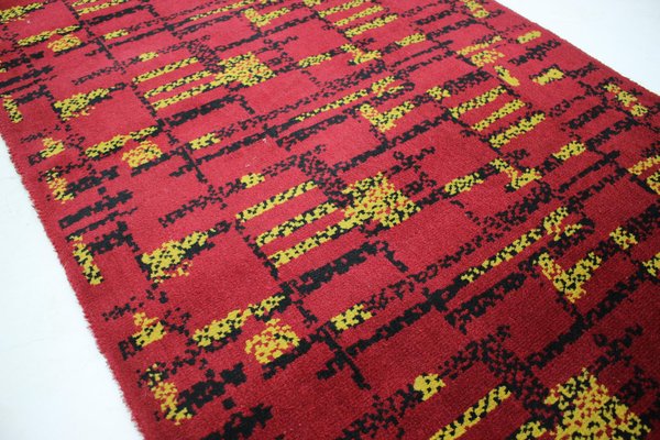 Czechoslovakian Geometric Abstract Wool Bouclé Carpet, 1950s-TZ-1257667