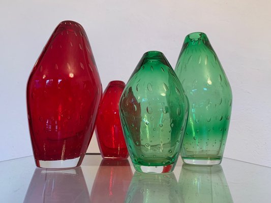 Czechoslovakian Glass Vases by Milan Metelak for Harrachov Glassworks, 1960s, Set of 4-RTR-1763420