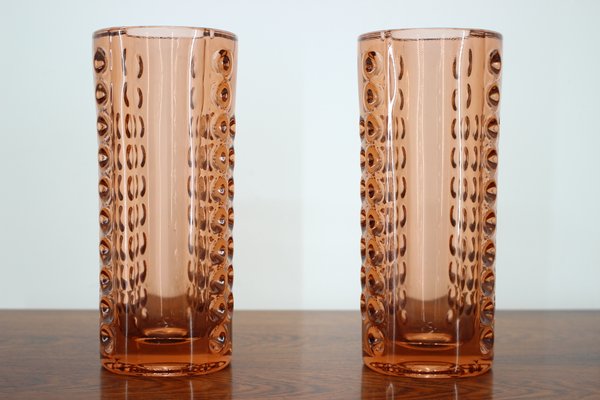 Czechoslovakian Glass Vases by Rudolf Jurnikl, 1962, Set of 2-TZ-547819