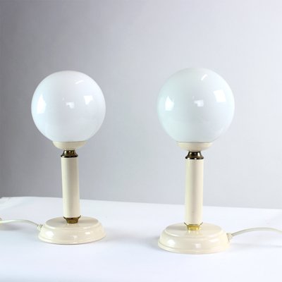 Czechoslovakian Lamps in Opaline Glass, 1970s, Set of 2-UL-1270829