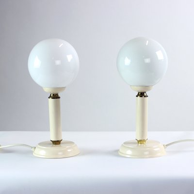 Czechoslovakian Lamps in Opaline Glass, 1970s, Set of 2-UL-1270829