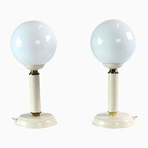 Czechoslovakian Lamps in Opaline Glass, 1970s, Set of 2-UL-1270829