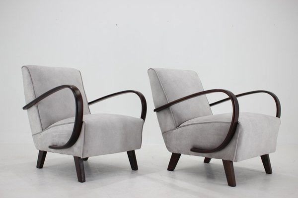 Czechoslovakian Lounge Chairs by Jindrich Halabala, 1950s, Set of 2-TZ-1259853