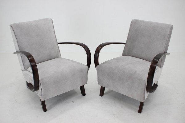 Czechoslovakian Lounge Chairs by Jindrich Halabala, 1950s, Set of 2-TZ-1259853