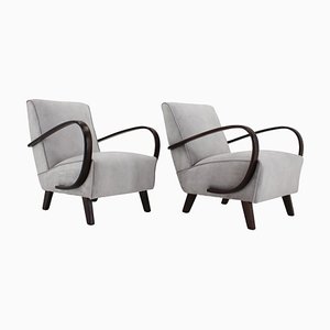 Czechoslovakian Lounge Chairs by Jindrich Halabala, 1950s, Set of 2-TZ-1259853