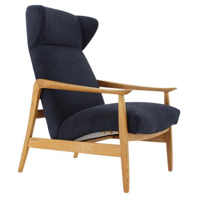 Czechoslovakian Oak Reclining Wing Chair, 1960s-TZ-1314153