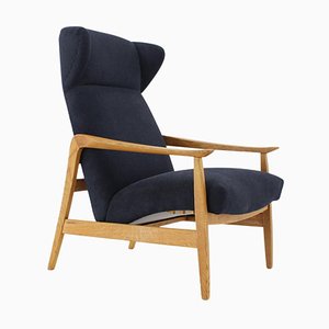 Czechoslovakian Oak Reclining Wing Chair, 1960s-TZ-1314153