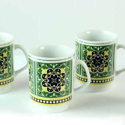 Czechoslovakian Porcelain Mugs, 1960s, Set of 4-UL-714983