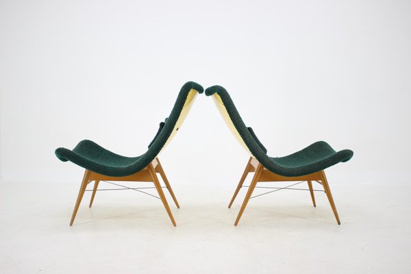 Czechoslovakian Shell Lounge Chairs by Miroslav Navratil, 1960s, Set of 2-TZ-792204