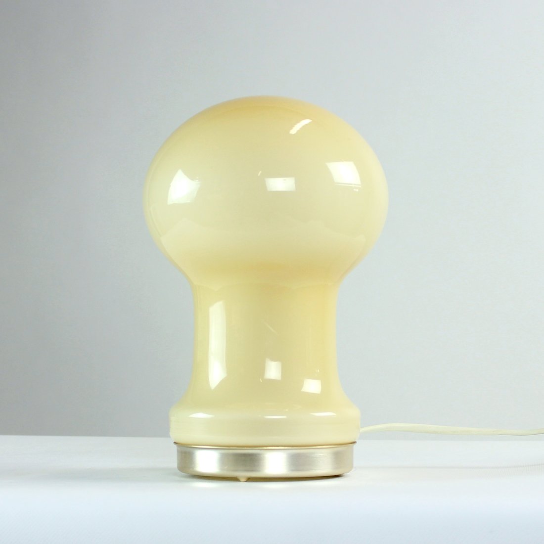 Czechoslovakian Table Lamp in Beige Opaline Glass by Ivan Jakes for Opp Jihlava, 1960s