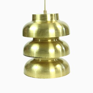 Czechoslovakian Tall Brass Ceiling Light, 1960s-UL-786262