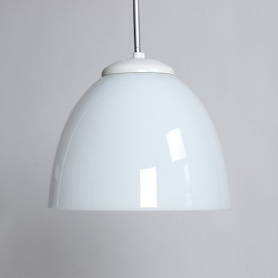 Czechoslovakian White Opaline Glass Ceiling Lamp, 1960s-UL-911279