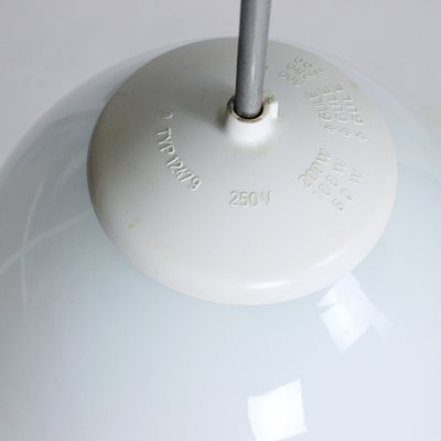 Czechoslovakian White Opaline Glass Ceiling Lamp, 1960s-UL-911279