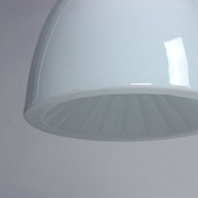 Czechoslovakian White Opaline Glass Ceiling Lamp, 1960s-UL-911279