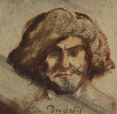 D. Papüty, Self-portrait of the Artist, 19th-Century, Gouache-OJR-1273432