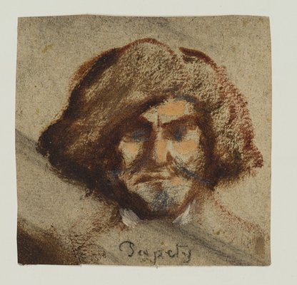 D. Papüty, Self-portrait of the Artist, 19th-Century, Gouache-OJR-1273432