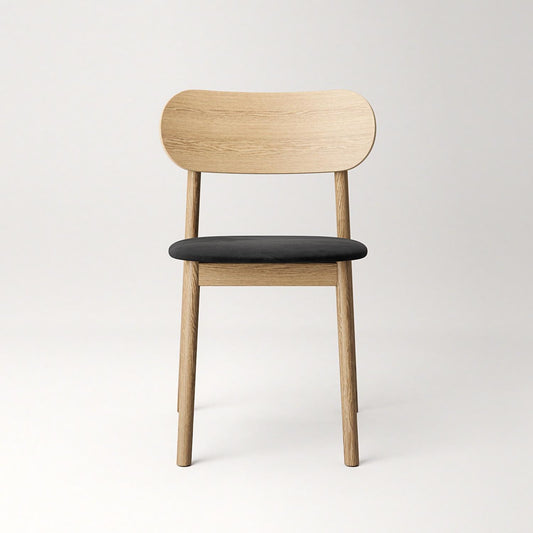 Decotique Elephant Dining Chair Natural Oak/Black Velvet