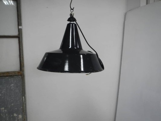 D40 Ceiling Lamp in Black Metal, 1950s-WWQ-1792995