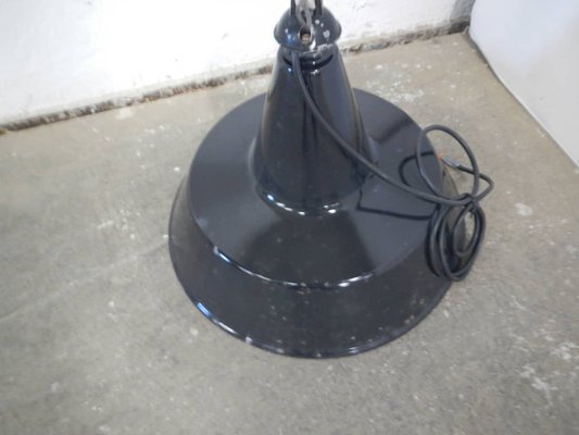 D40 Ceiling Lamp in Black Metal, 1950s-WWQ-1792995