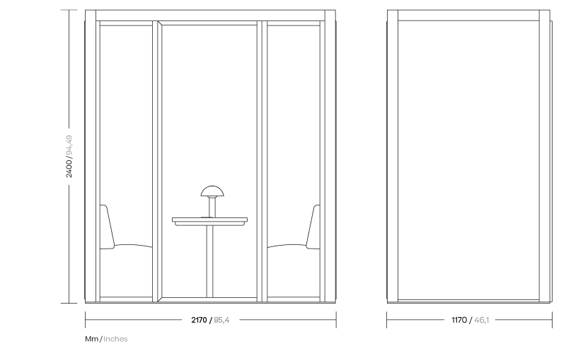 PHONE BOOTH L - Office booth with built-in lights by Kettal