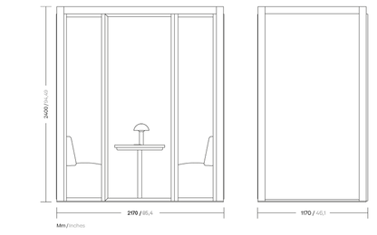 PHONE BOOTH L - Office booth with built-in lights by Kettal