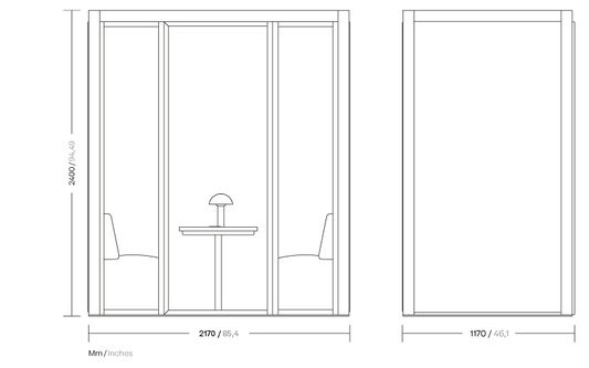 PHONE BOOTH L - Office booth with built-in lights by Kettal