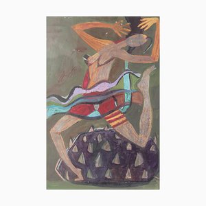 Dagmar Jelínková, Dancer, 1990s, Tempera, Watercolor, Pastel & Pencil on Paper, Framed-IND-1351743