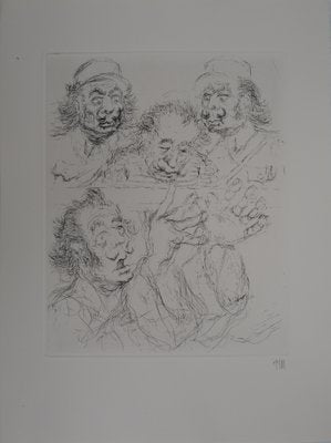 Dali en Fidel Castro Engraving by Tim-KHH-544254