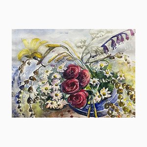 Dali Nazarishvili, Composition of Flowers, 2015, Watercolor on Paper-CHG-2036995