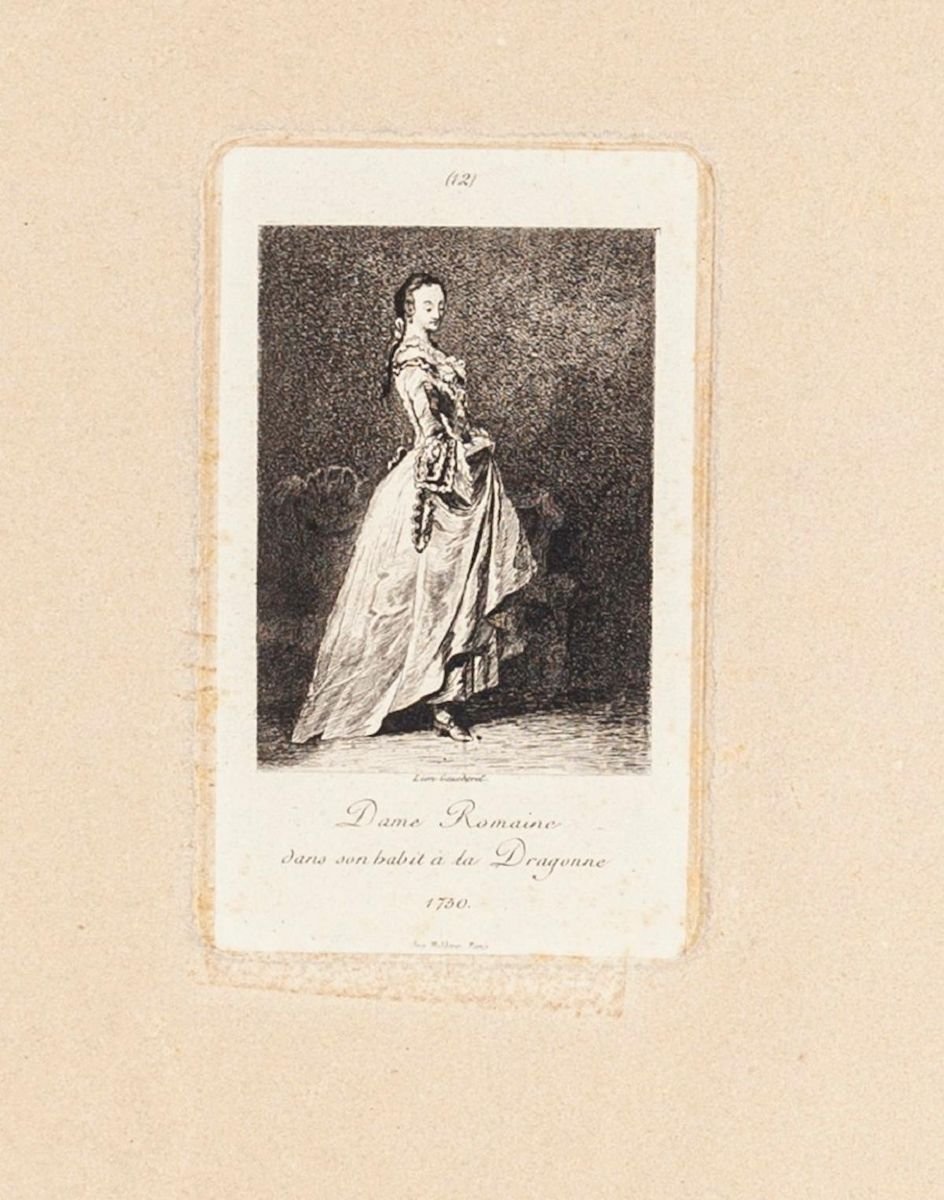 Dame Romaine - Original Etching and Drypoint by Lèon Gaucherel - 1862 1862