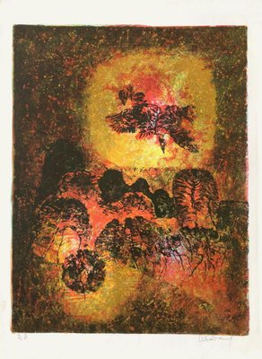 Dang Lebadang, Paysage du Vietnam, jardin au soleil, 1965, Lithograph-FMZ-1135633