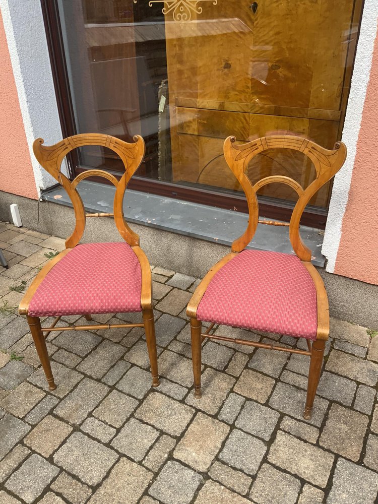 Danhauser Vienna Chairs in Maple, 1840, Set of 2