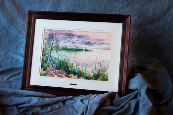 Daniel Pozanco, Landscape Composition, Watercolor on Paper, Framed-PTH-1347881